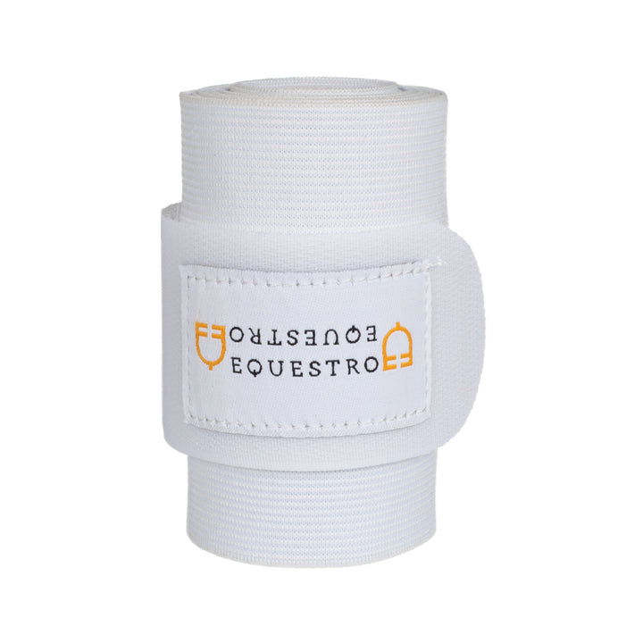 Equestro Elastic Bandages with Hook-and-Loop Fastening - White
