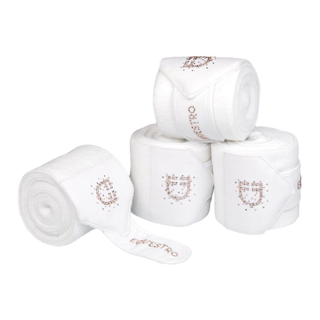 Equestro Fleece Bandages with Rhinestone Logo