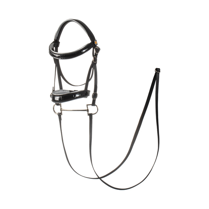 Equestro Shiny Leather Bridle for Hobby Horse - Black