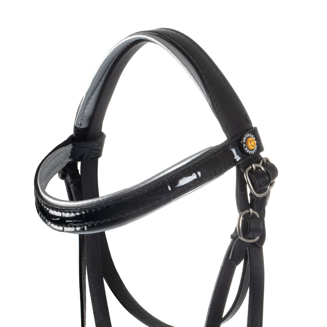 Equestro Shiny Leather Bridle for Hobby Horse - Black