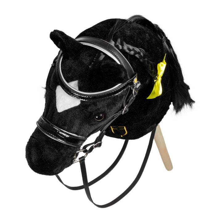 Equestro Shiny Leather Bridle for Hobby Horse - Black