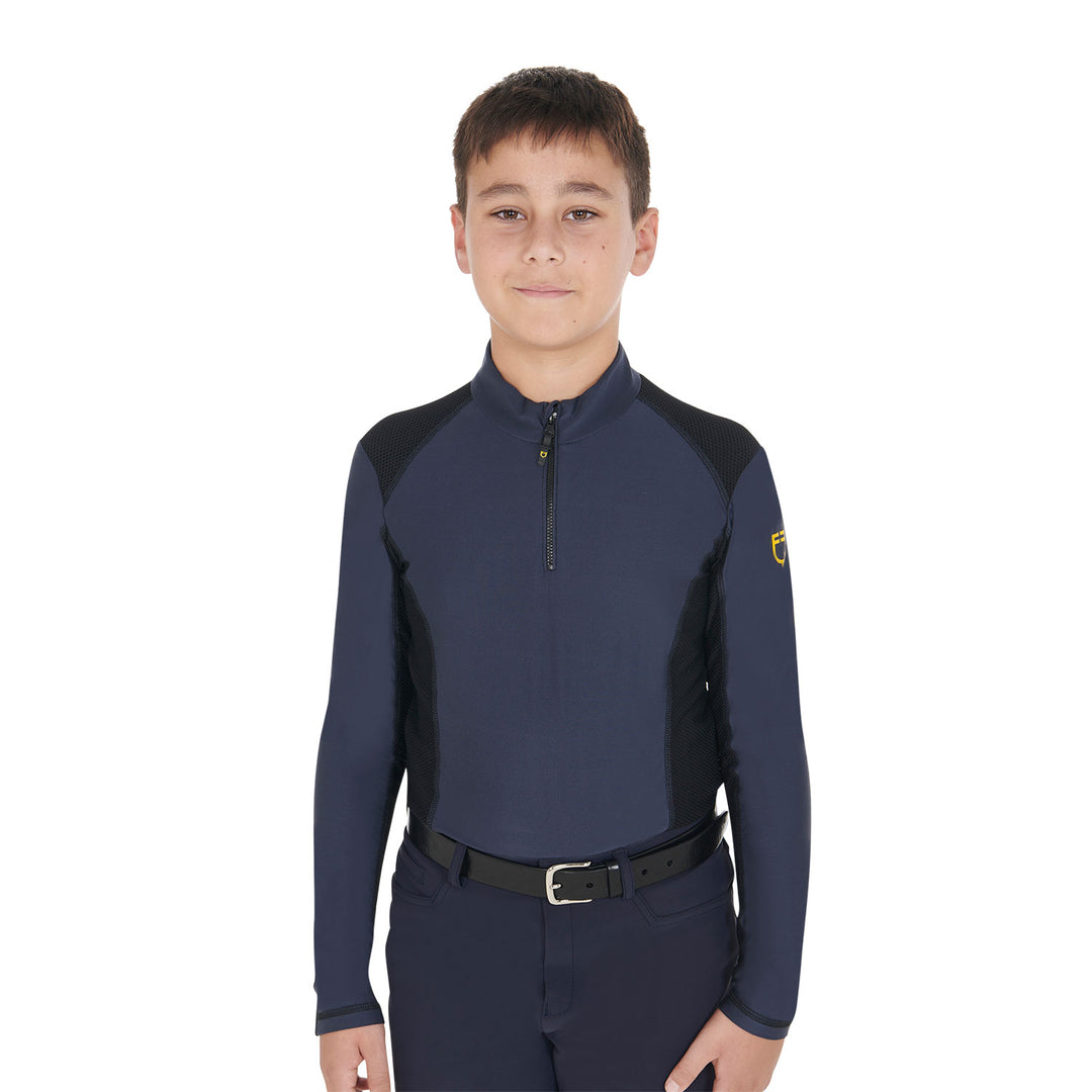 Equestro Boys' Training Base Layer in Technical Fabric - Navy Blazer