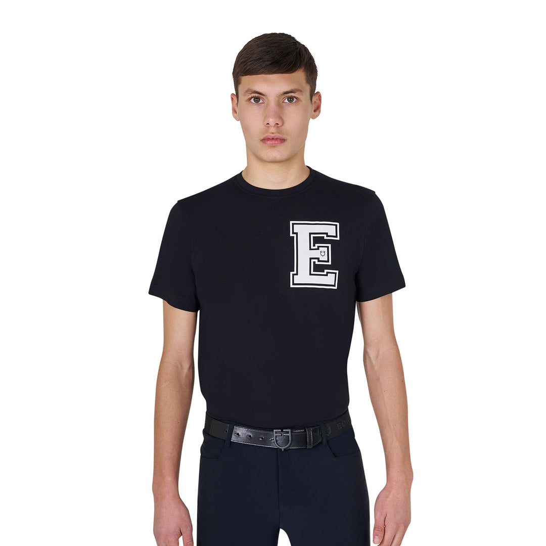 Equestro Men's Monogram Cotton T-Shirt - White
