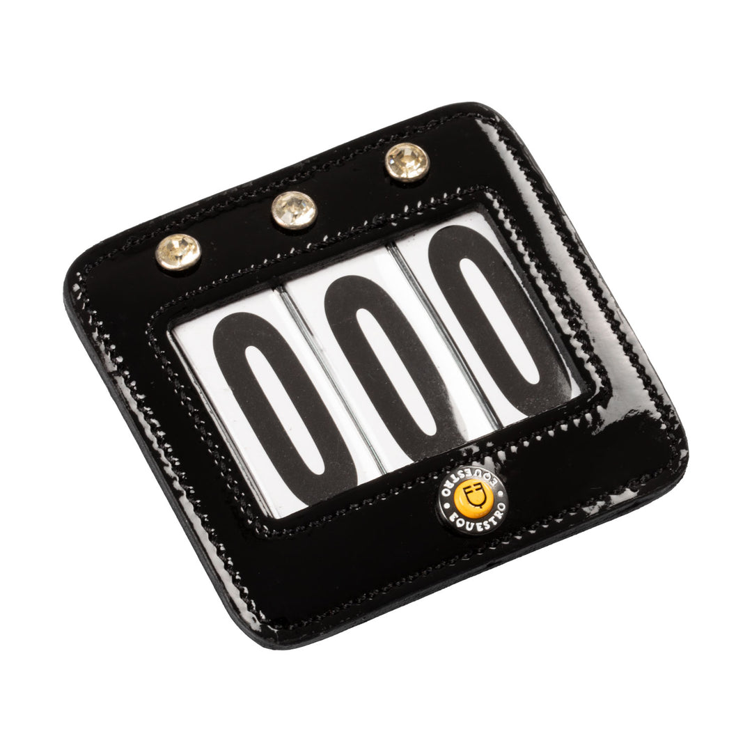 Equestro Competition Number Holder with Crystals - Black