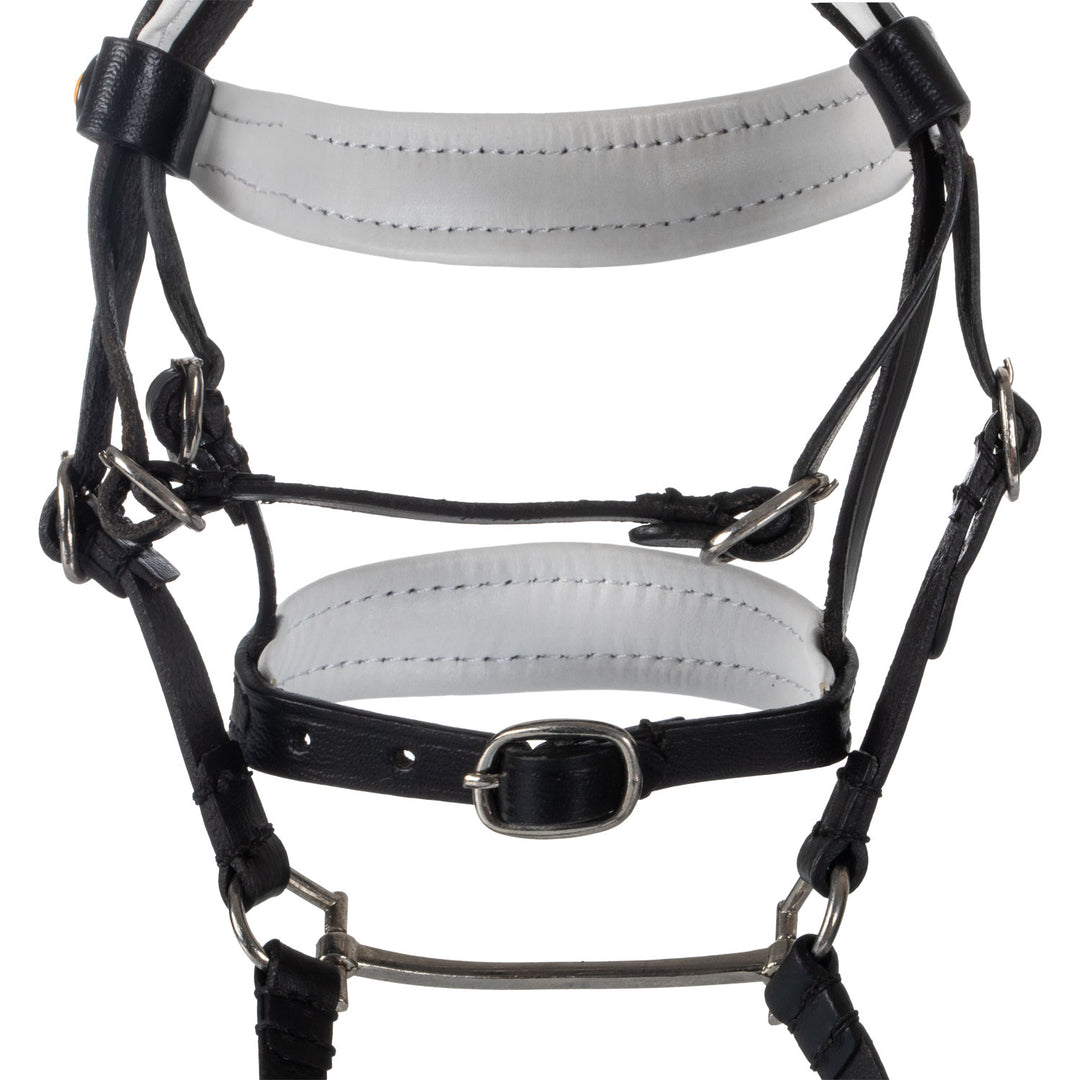 Equestro Leather Bridle with Rhinestones for Toy Horse - Black