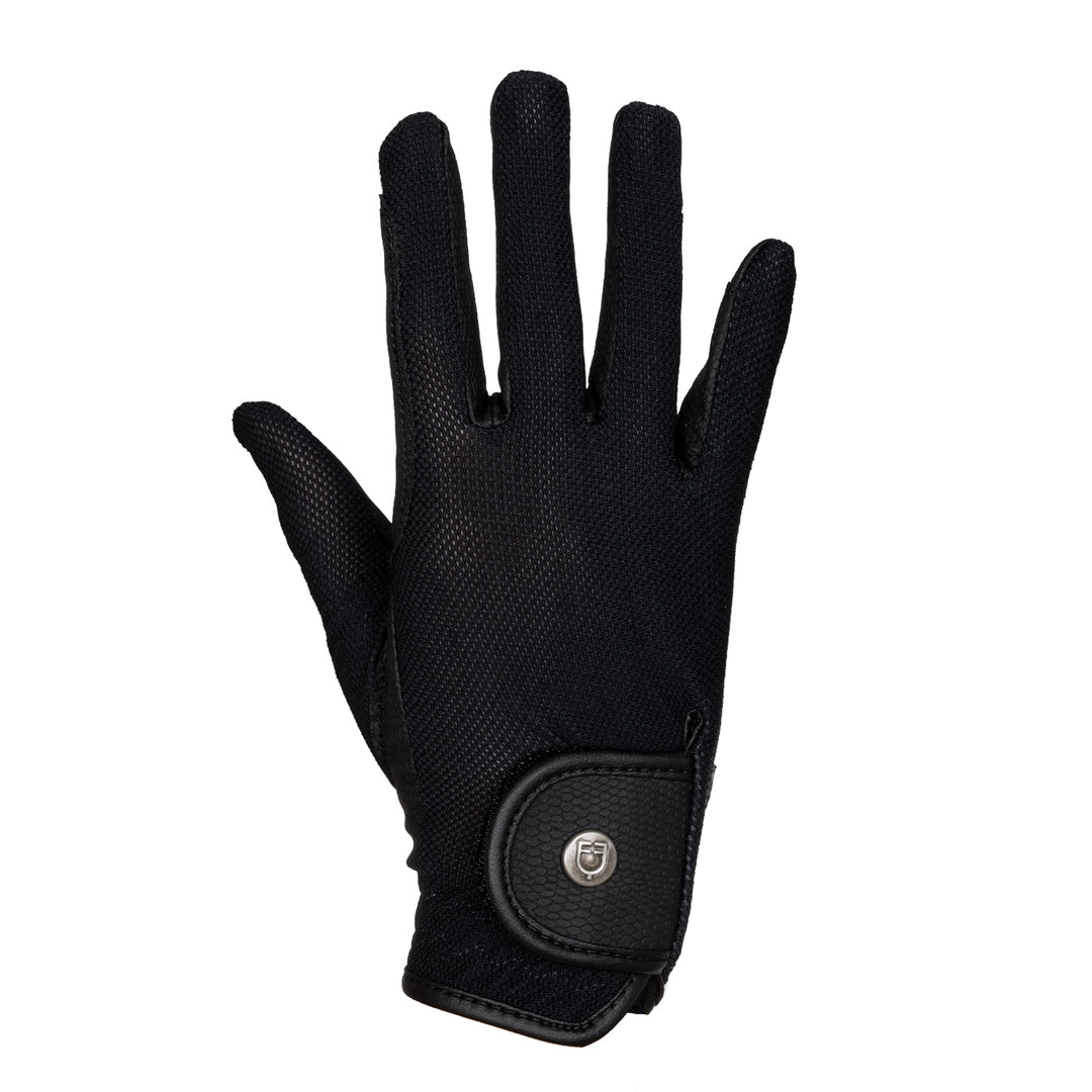 Equestro Unisex Gloves in Technical Fabric and Mesh - White