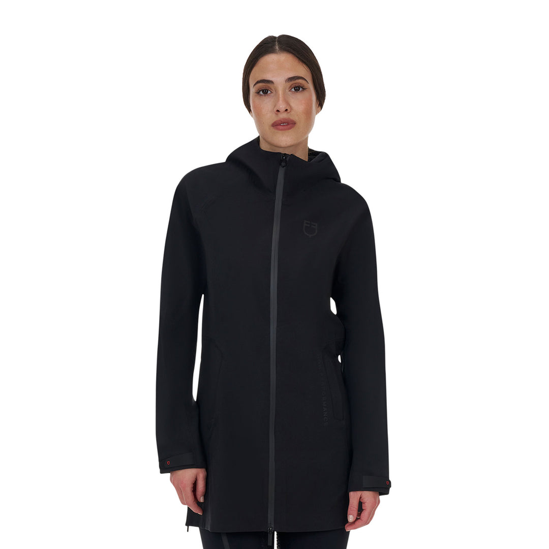 Equestro Ridertechnology Women's Waterproof Shell Jacket Long - Black