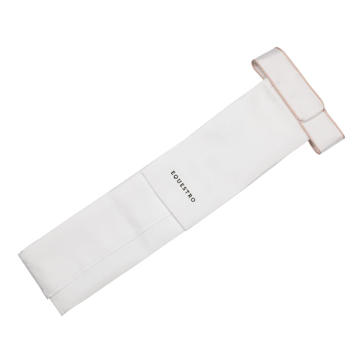 Equestro Dressage Plastron Rhinestone Logo - White/White