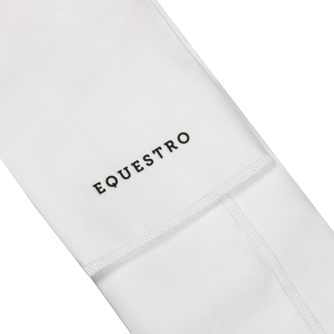 Equestro Dressage Plastron Rhinestone Logo - White/White