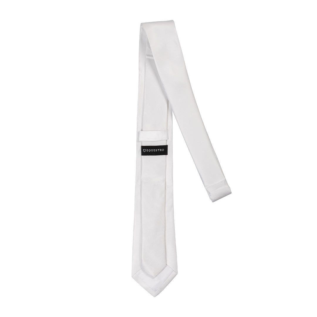 Equestro Competition Tie with Embroidered Logo Equestro X Fise - White