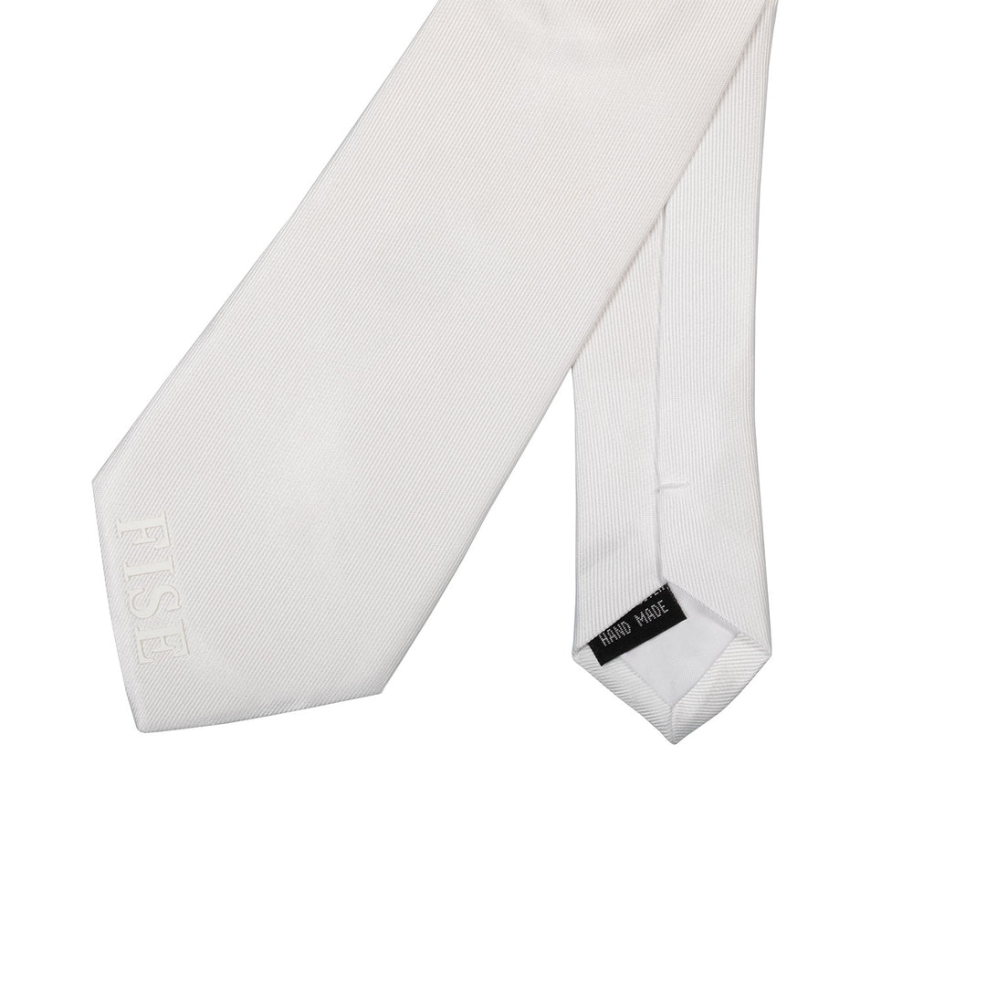 Equestro Competition Tie with Embroidered Logo Equestro X Fise - White