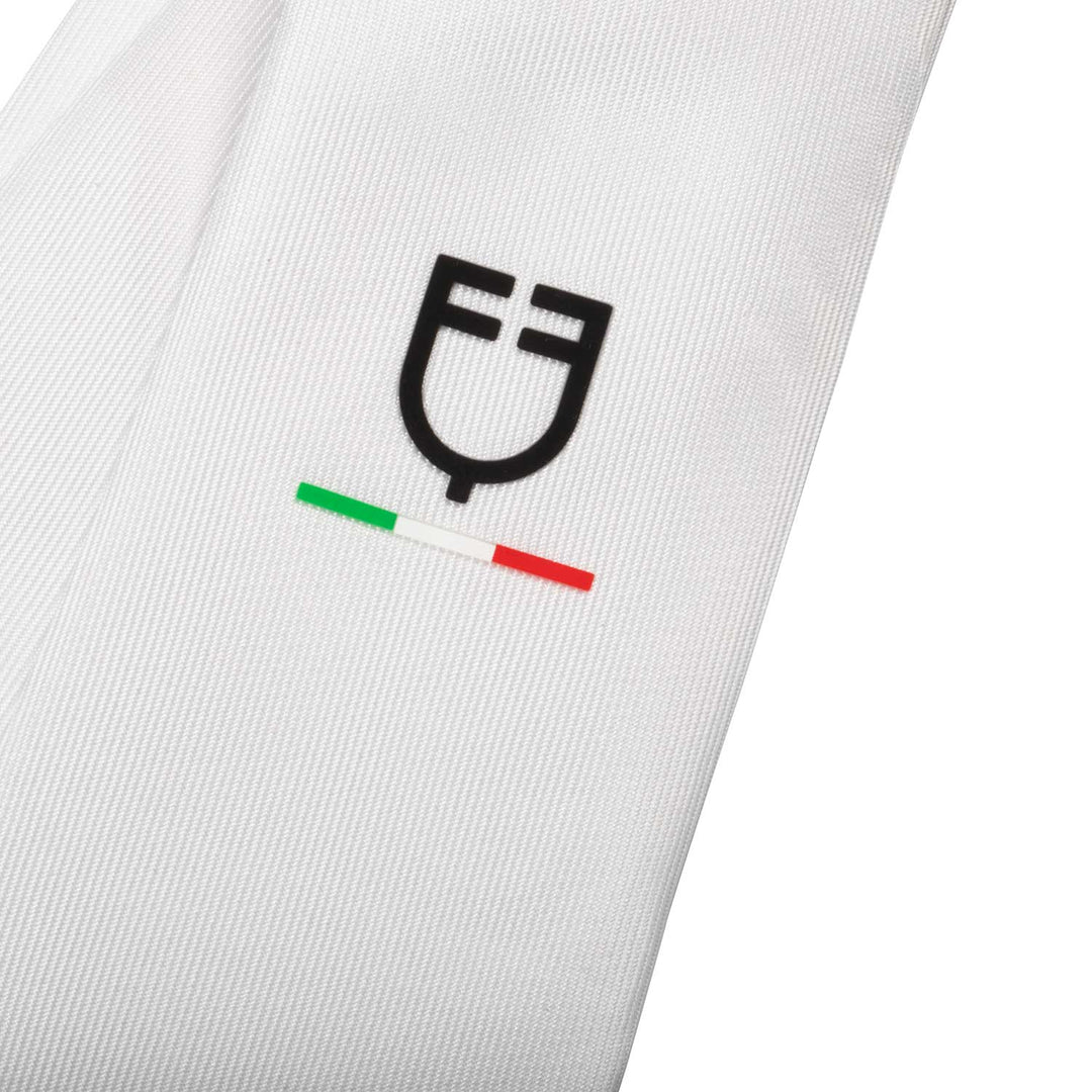 Equestro Competition Tie with Embroidered Logo Equestro X Fise - White