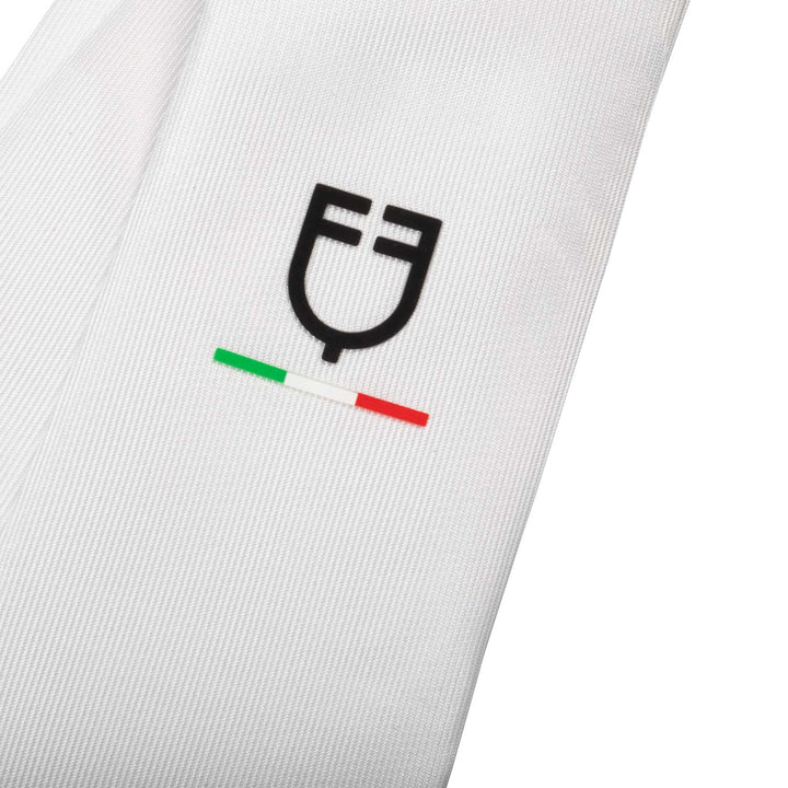 Equestro Competition Tie with Embroidered Logo Equestro X Fise - White
