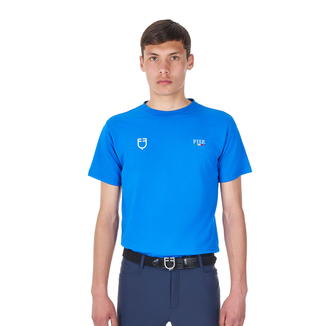 Equestro Men's Slim Fit T-Shirt Equestro X Fise - Navy Blazer