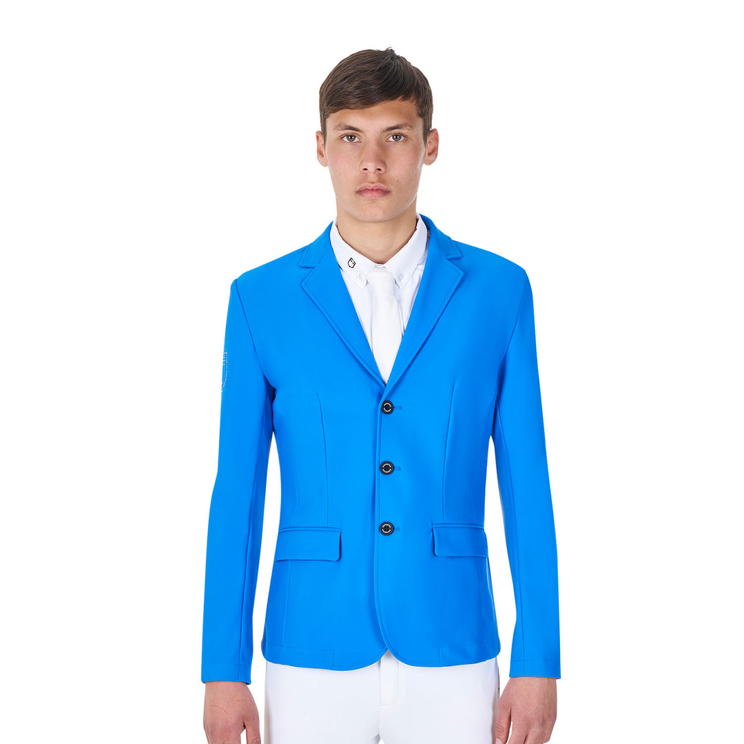 Equestro Men's Three-Button Competition Jacket Equestro X Fise - Navy Blazer/Azzurro Savoia
