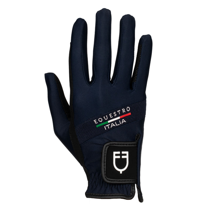 Equestro Gloves in Technical Fabric Equestro X Fise - Navy Blazer