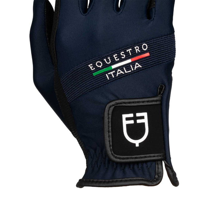 Equestro Gloves in Technical Fabric Equestro X Fise - Navy Blazer