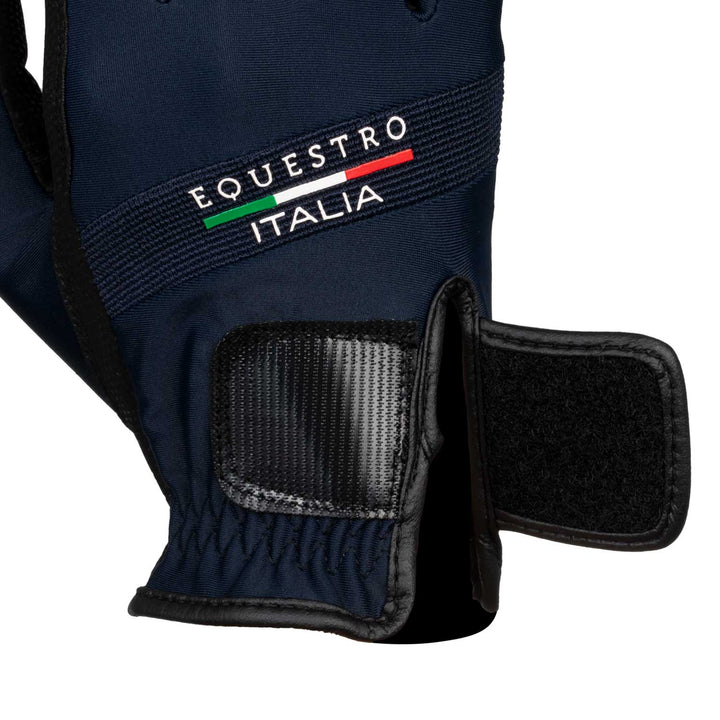 Equestro Gloves in Technical Fabric Equestro X Fise - Navy Blazer