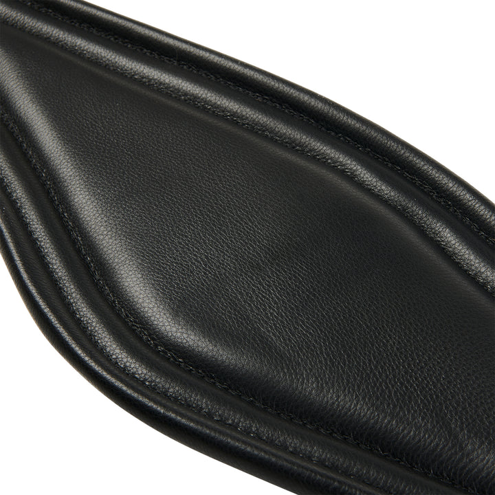 Equestro Leather Jumping Girth with Elastic Bands - Dark Brown