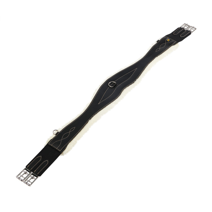 Equestro Jumping Girth with Synthetic Lambskin - Dark Brown