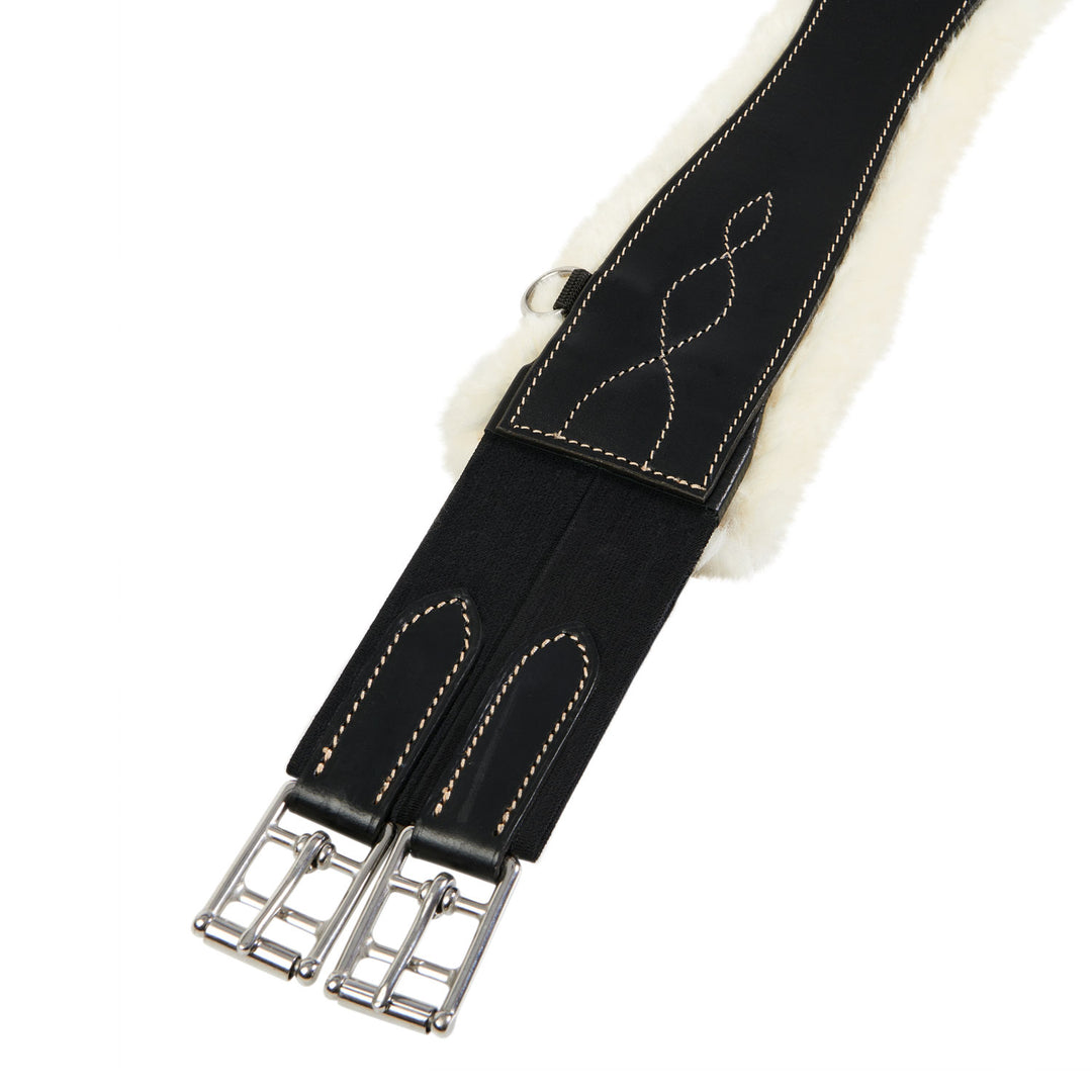 Equestro Jumping Girth with Synthetic Lambskin - Dark Brown