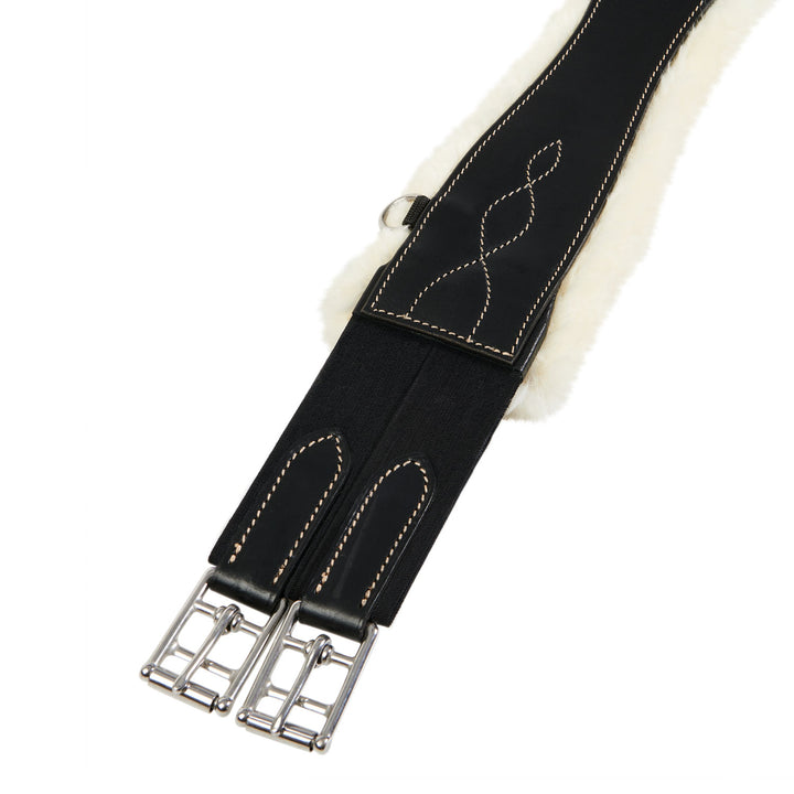 Equestro Jumping Girth with Synthetic Lambskin - Dark Brown