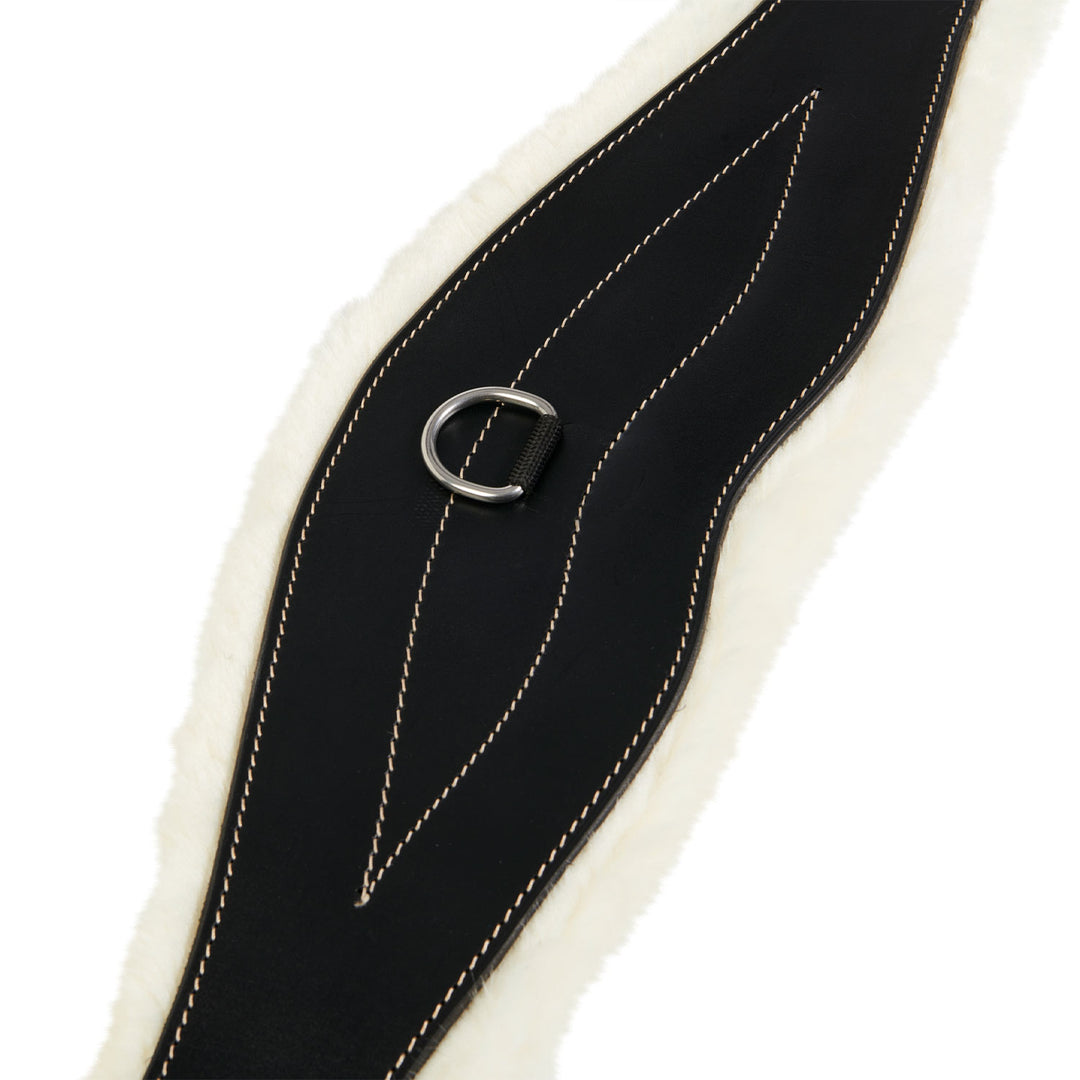 Equestro Jumping Girth with Synthetic Lambskin - Dark Brown