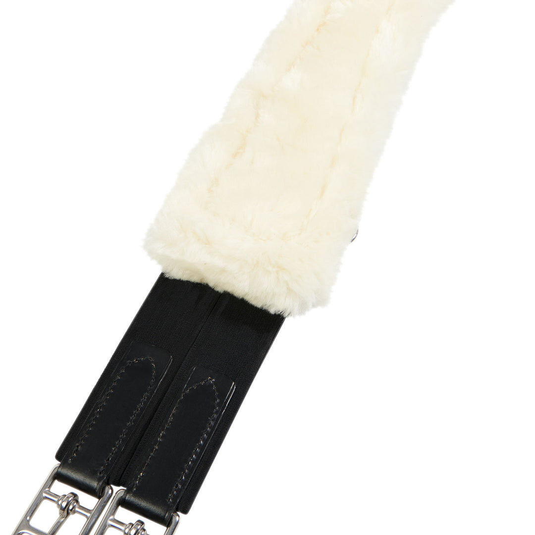 Equestro Jumping Girth with Synthetic Lambskin - Dark Brown