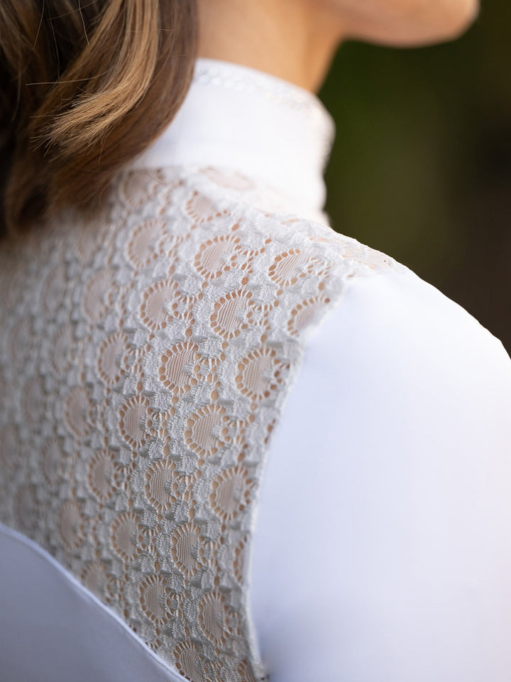 Equestrian Stockholm Crystal Champion Competition Top Long Sleeve White - Top - Kingdom Equestrian