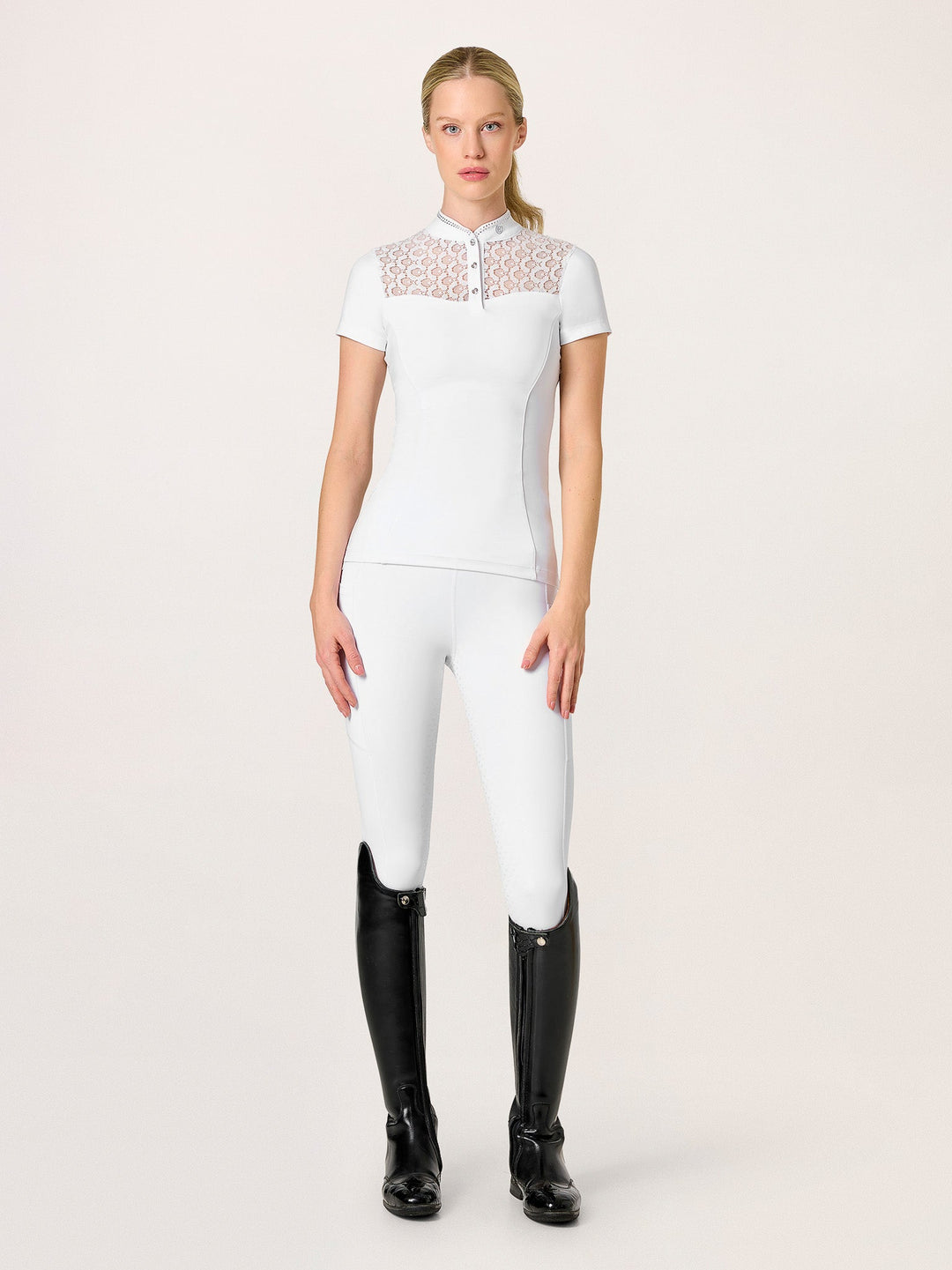 Equestrian Stockholm Crystal Champion Competition Top White - Top - Kingdom Equestrian