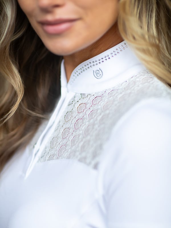 Equestrian Stockholm Crystal Champion Competition Top White - Top - Kingdom Equestrian