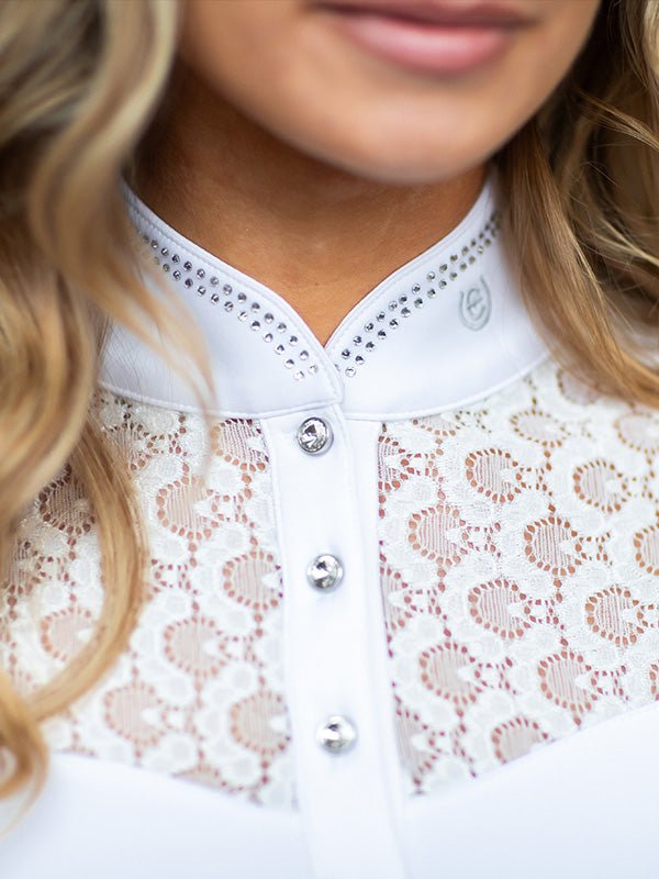 Equestrian Stockholm Crystal Champion Competition Top White - Top - Kingdom Equestrian