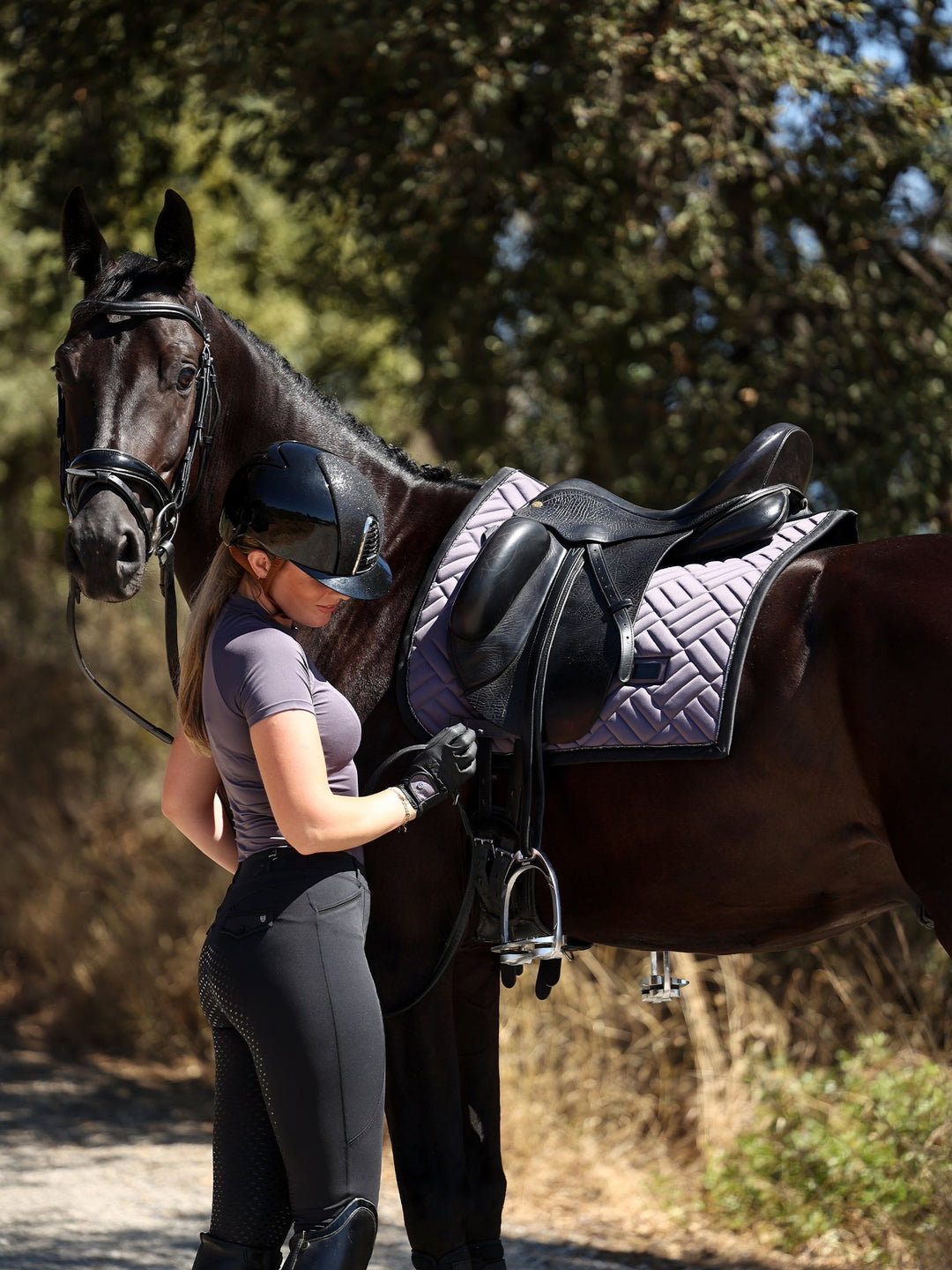 Equestrian Stockholm Dressage Saddle Pad Modern Dark Violet - Dressage Saddle Pad - Kingdom Equestrian