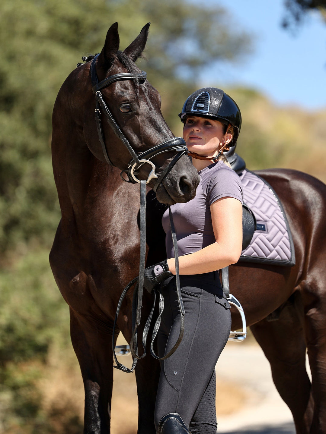 Equestrian Stockholm Dressage Saddle Pad Modern Dark Violet - Dressage Saddle Pad - Kingdom Equestrian
