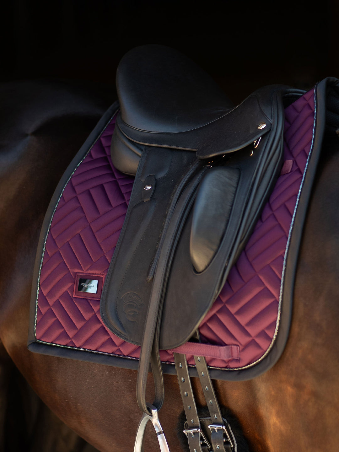 Equestrian Stockholm Dressage Saddle Pad Modern Purple Night - Dressage Saddle Pad - Kingdom Equestrian