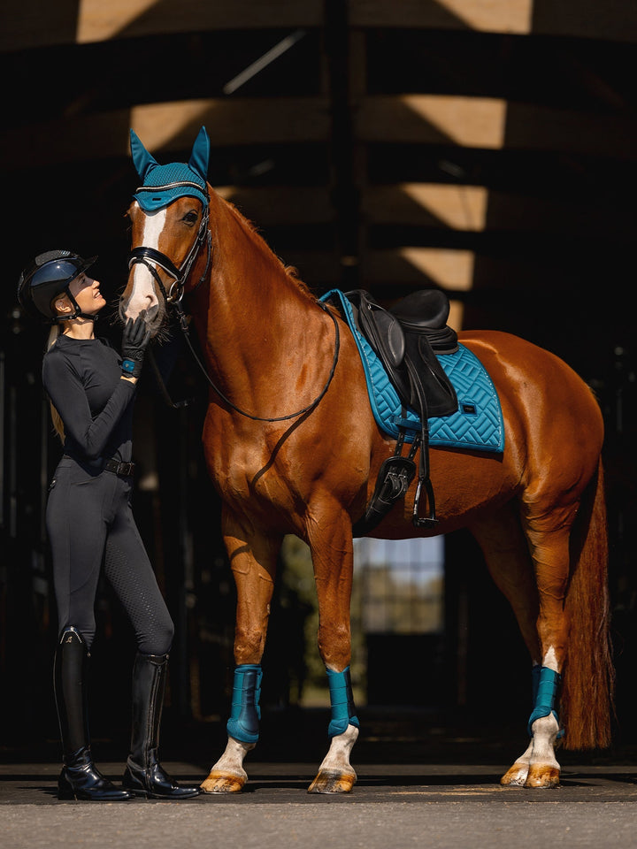 Equestrian Stockholm Dressage Saddle Pad Modern Teal Blue - Dressage Saddle Pad - Kingdom Equestrian