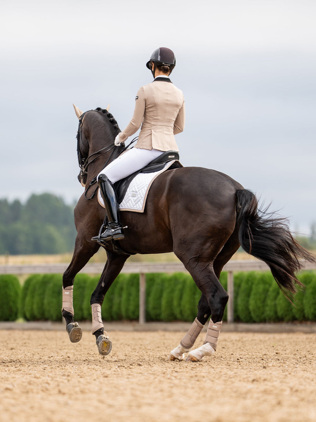 Equestrian Stockholm Dressage Saddle Pad Modern White Sand - Dressage Saddle Pad - Kingdom Equestrian