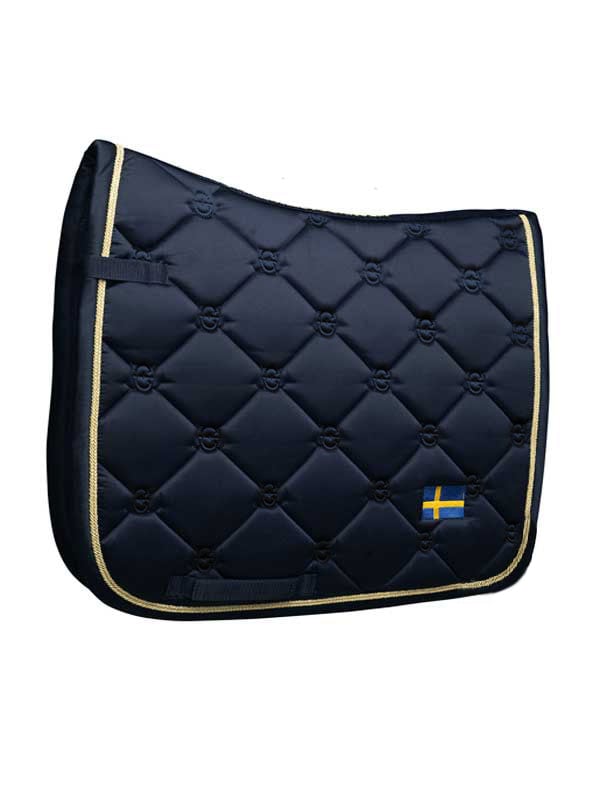 Equestrian Stockholm Dressage Saddle Pad Sweden Nation Navy - Dressage Saddle Pad - Kingdom Equestrian
