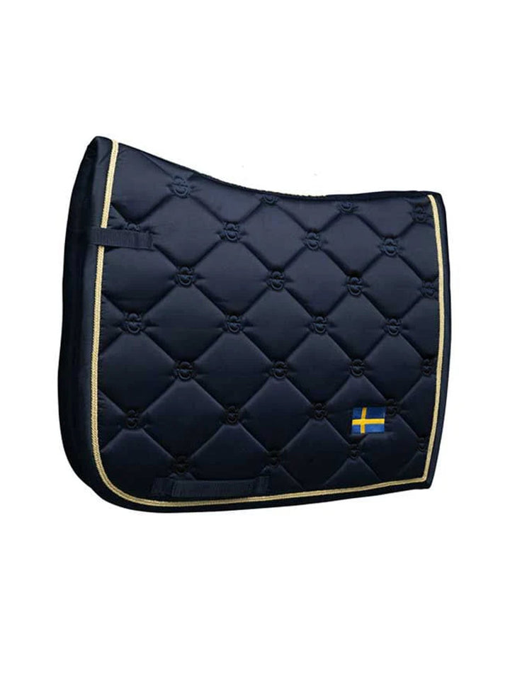 Equestrian Stockholm Dressage Saddle Pad Sweden Nation Navy - Dressage Saddle Pad - Kingdom Equestrian