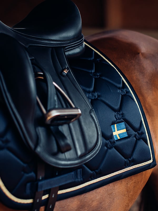 Equestrian Stockholm Dressage Saddle Pad Sweden Nation Navy - Dressage Saddle Pad - Kingdom Equestrian