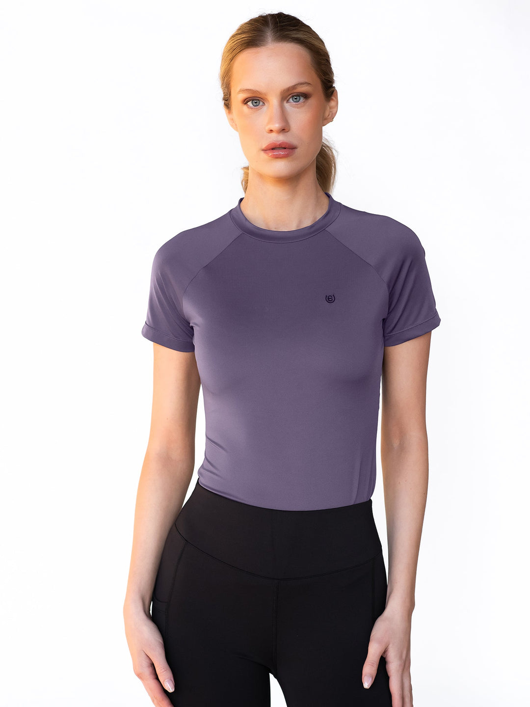 Equestrian Stockholm Dynamic Base Layer Short Sleeve Top Dark Violet - Top - Kingdom Equestrian