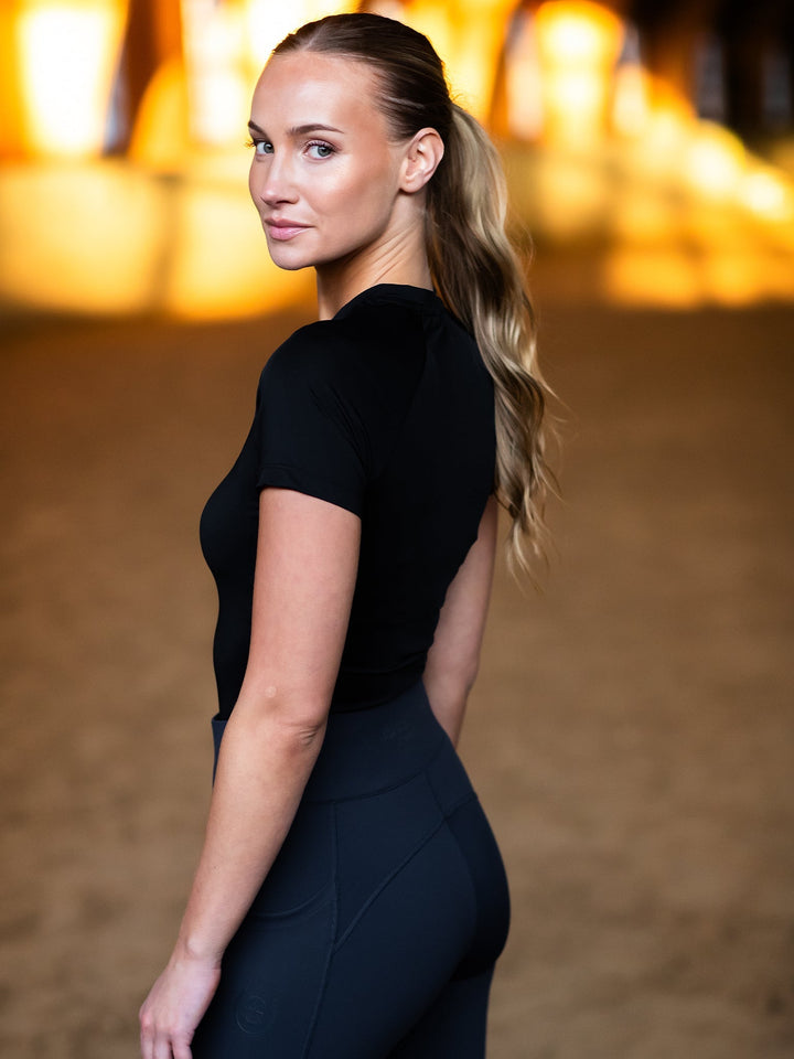 Equestrian Stockholm Dynamic Base Layer Top Short Sleeve Black - Top - Kingdom Equestrian