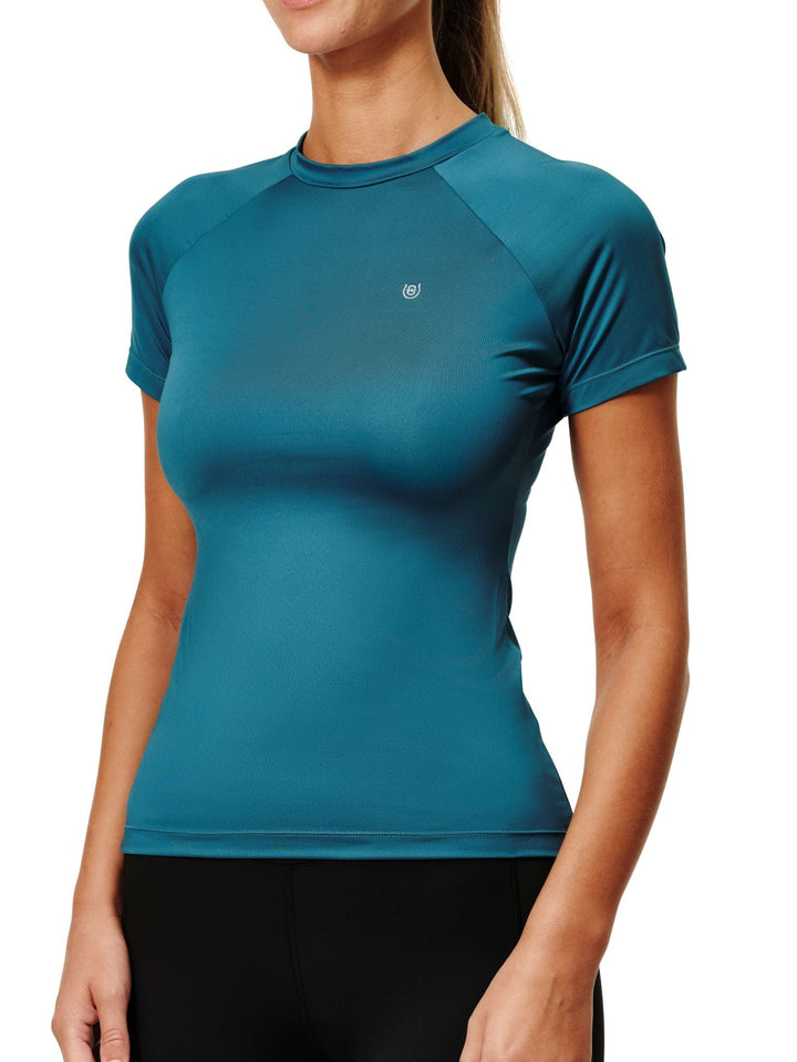 Equestrian Stockholm Dynamic Base Layer Top Short Sleeve Teal Blue - Top - Kingdom Equestrian