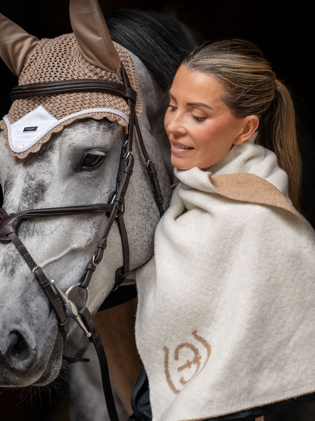 Equestrian Stockholm Ear Bonnet Sand - Ear Bonnet - Kingdom Equestrian