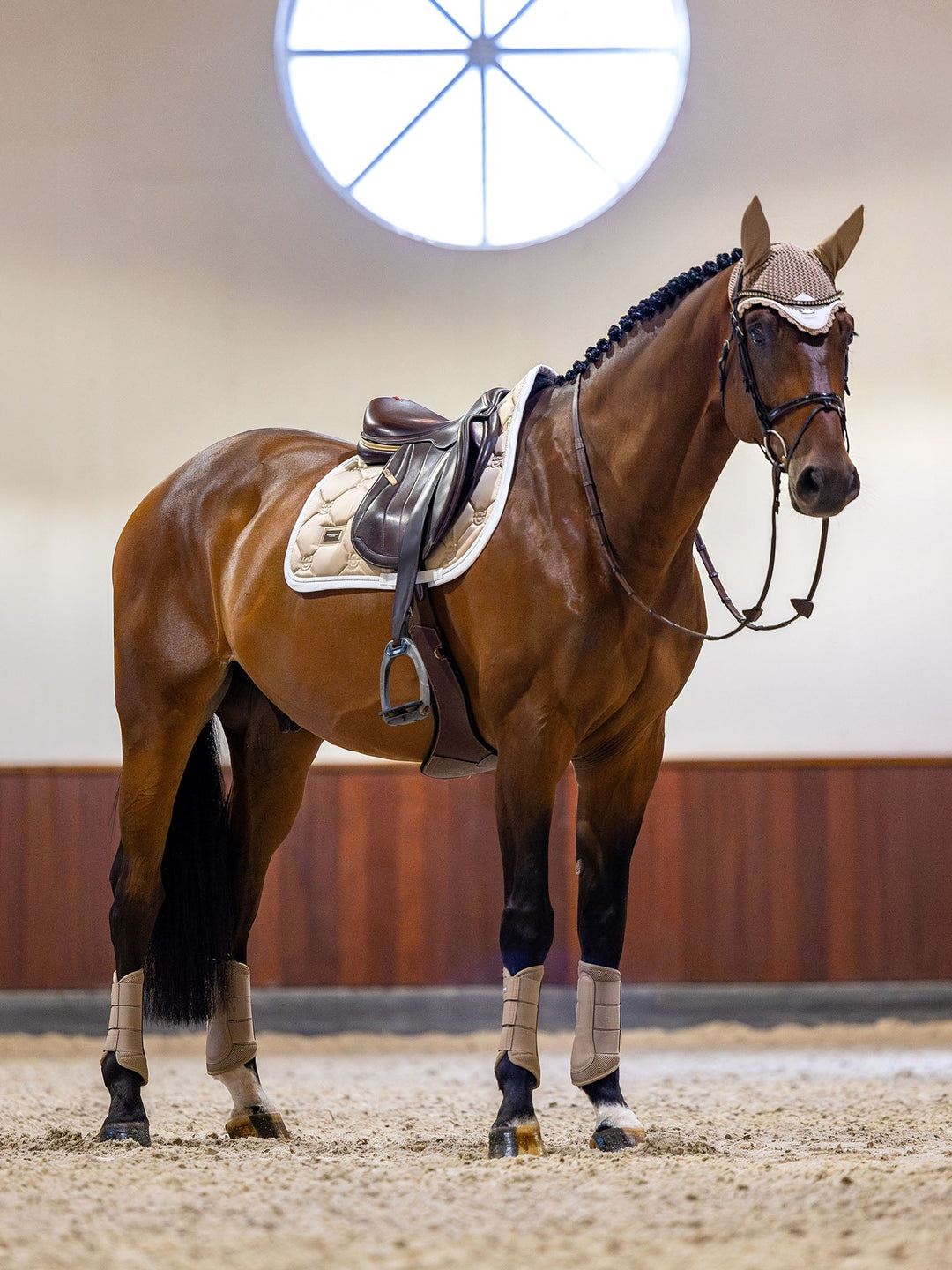 Equestrian Stockholm Ear Bonnet Sand - Ear Bonnet - Kingdom Equestrian