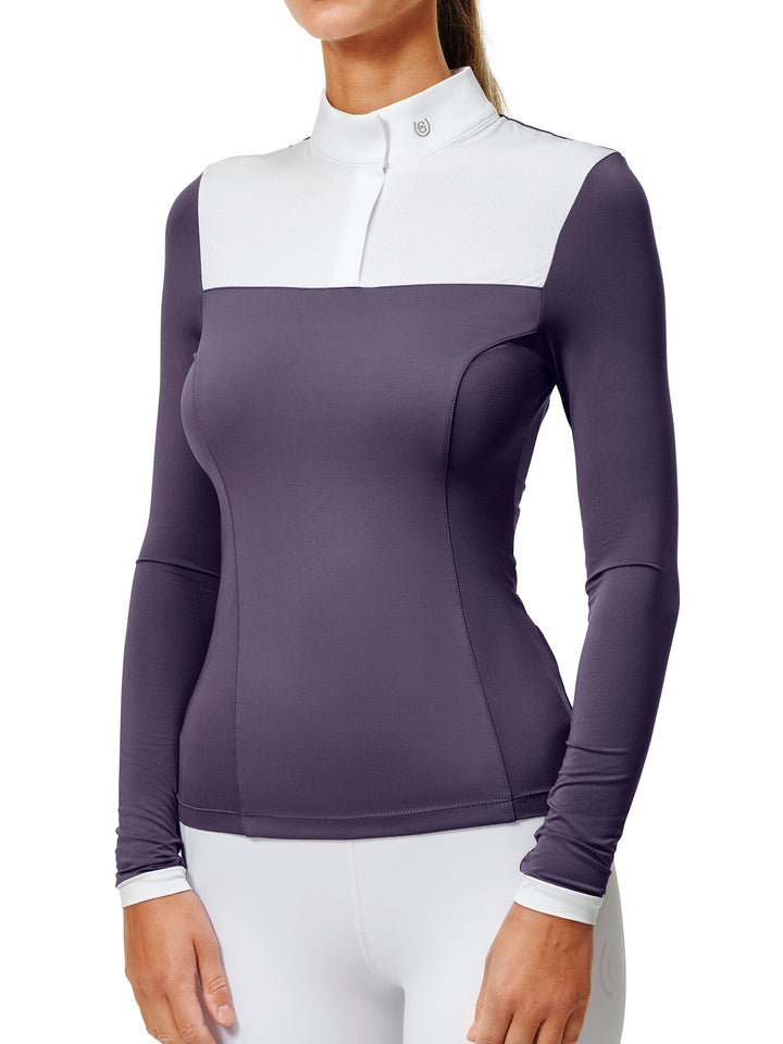 Equestrian Stockholm Fine Line Competition Top Dark Violet - Top - Kingdom Equestrian