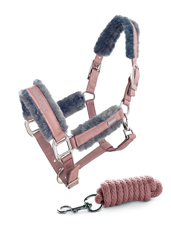 Equestrian Stockholm Fur Halter &amp; Lead Rope Pink - Halter - Kingdom Equestrian