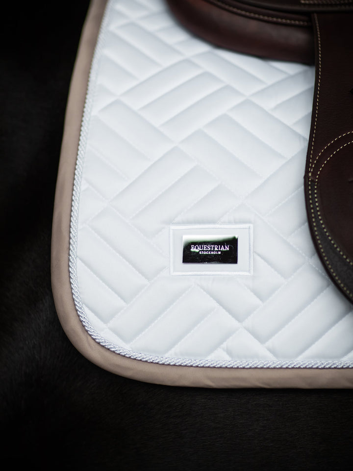 Equestrian Stockholm Jump Saddle Pad Modern White Sand - Jump Saddle Pad - Kingdom Equestrian