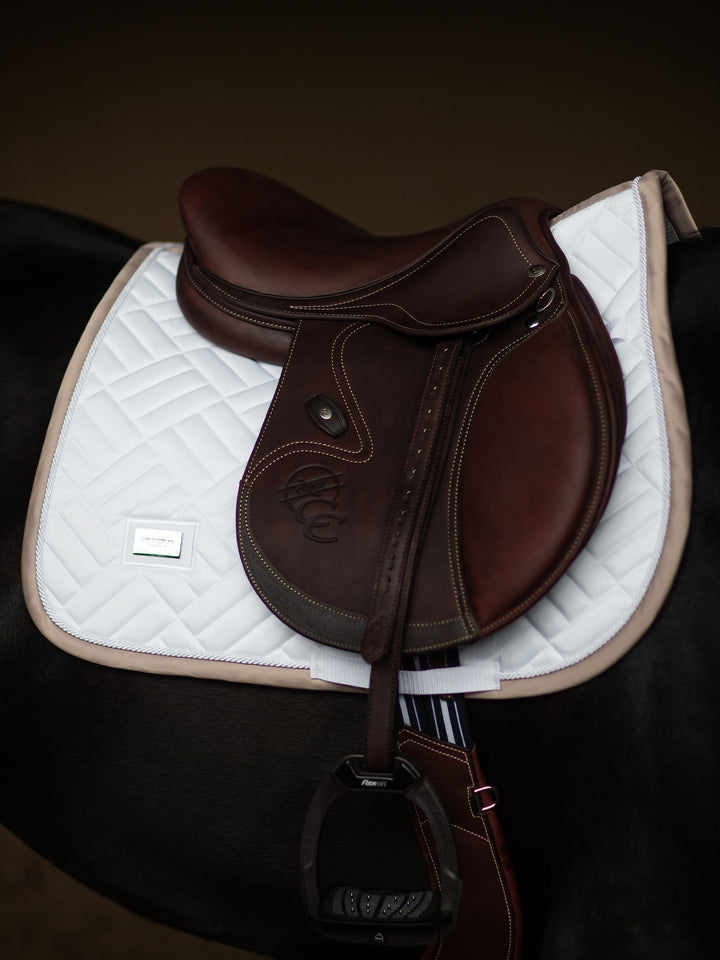 Equestrian Stockholm Jump Saddle Pad Modern White Sand - Jump Saddle Pad - Kingdom Equestrian