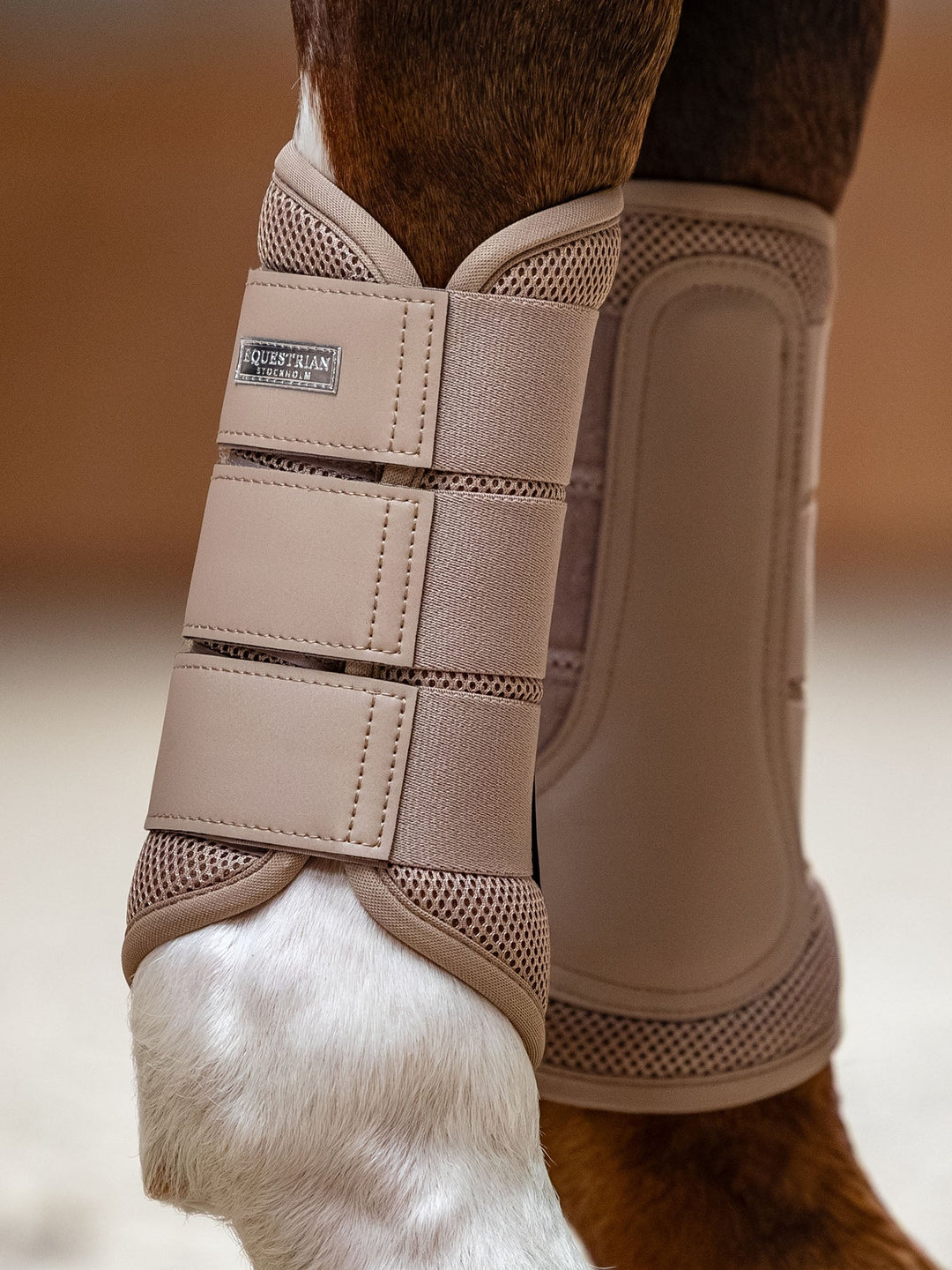 Equestrian Stockholm Mesh Brushing Boots Sand - Brushing Boots - Kingdom Equestrian